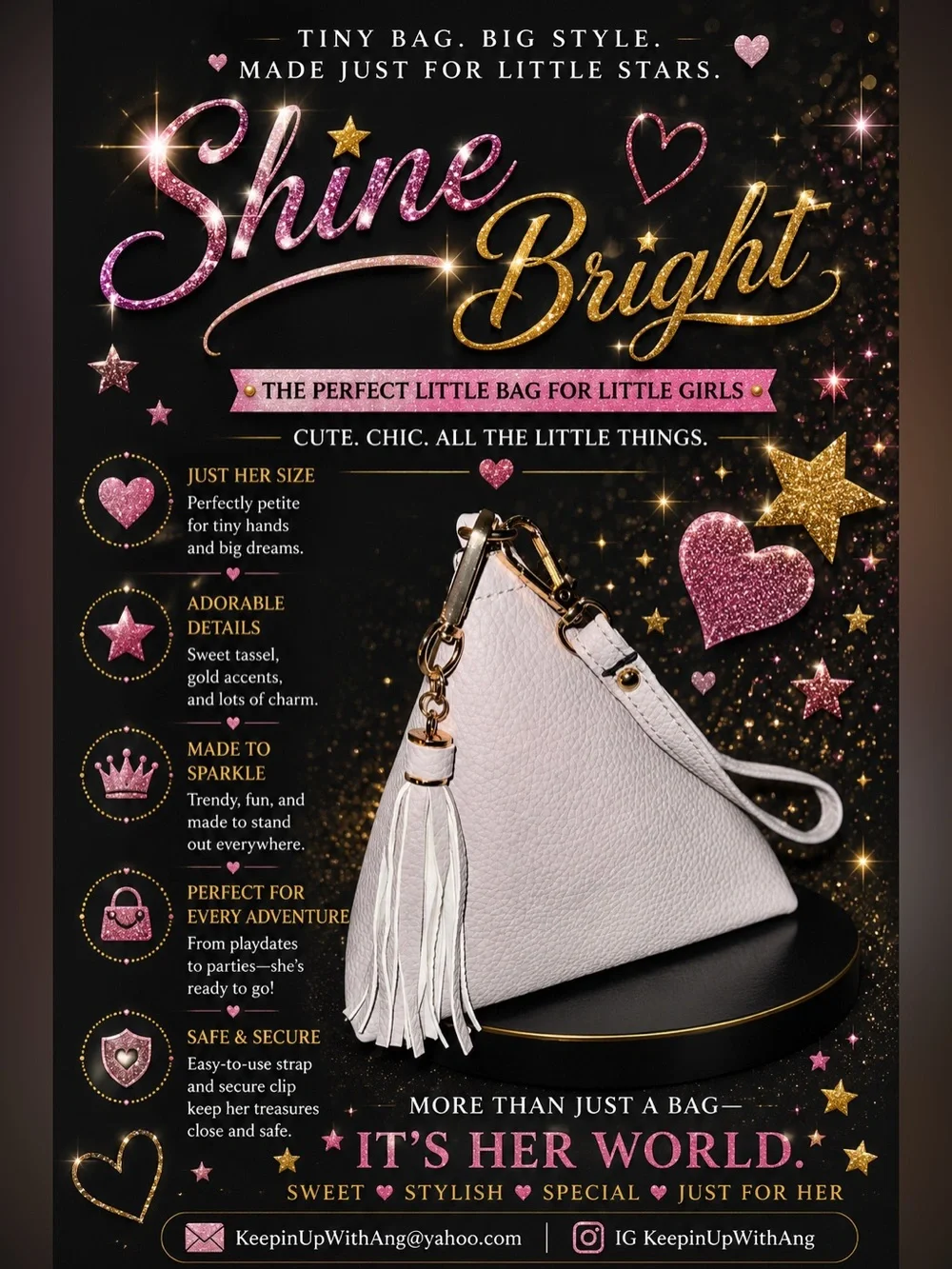 Shine Bright Pink Tassel Wristlet Fashion Pouch